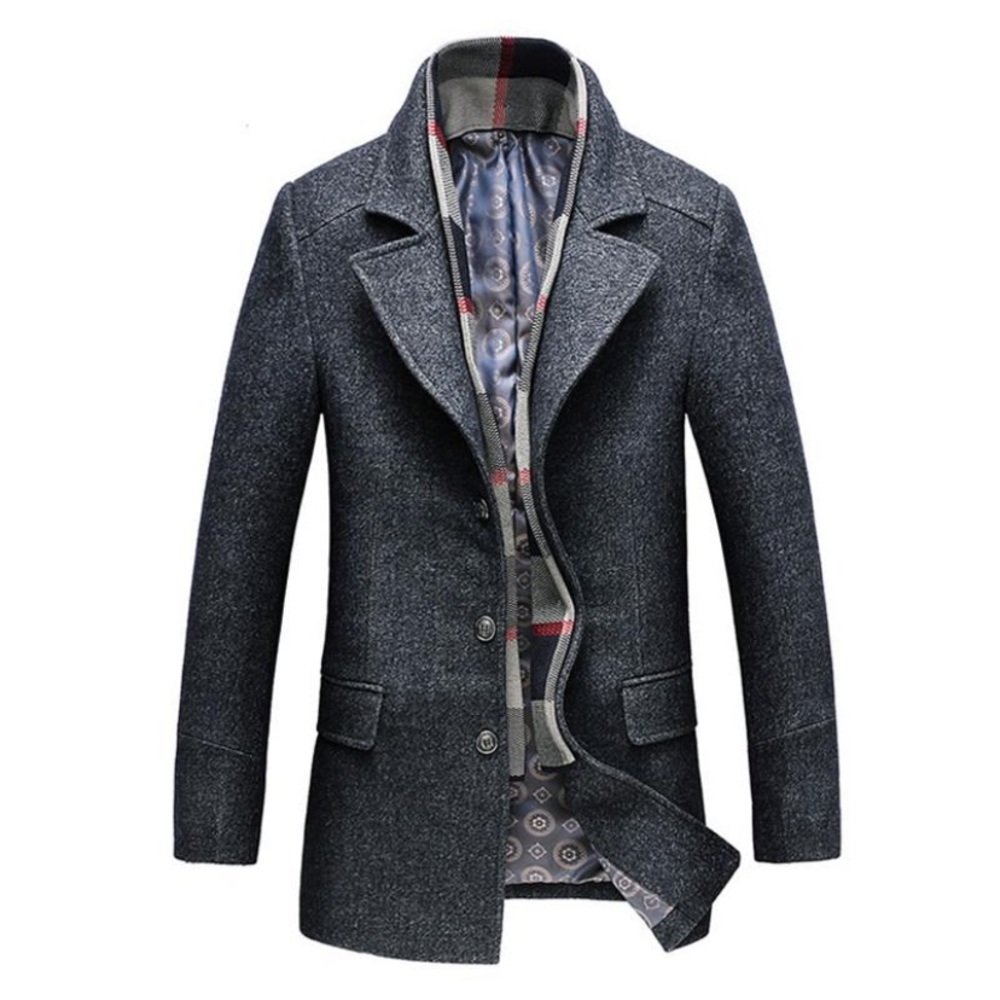 Men Wool Blend Pea Overcoat NWT